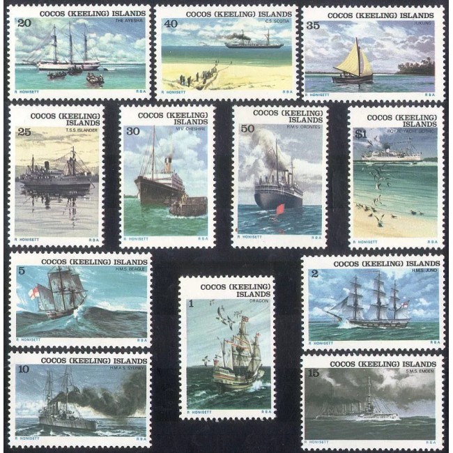 Cocos (Keeling) Islands 1976 - Vapoare, marina militara, serie neuzata