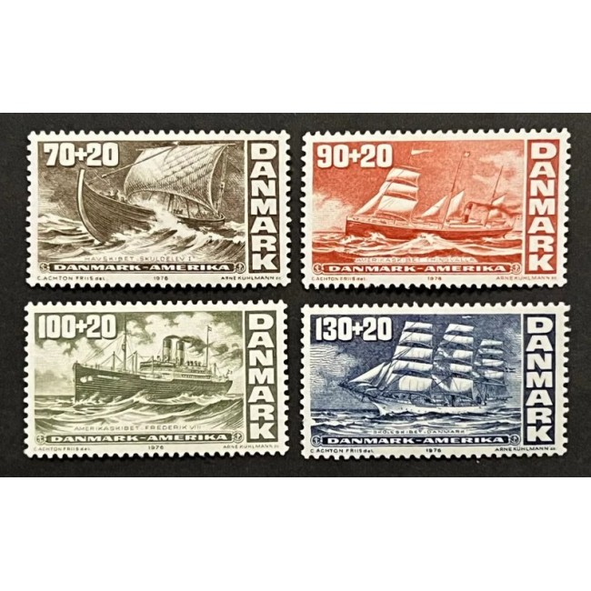Danemarca 1976 - Vapoare, serie neuzata Danemarca 1976 - Vapoare, serie neuzata