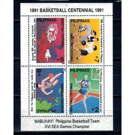 Filipine 1991 - Baschet, bloc neuzat Filipine 1991 - Baschet, bloc neuzat