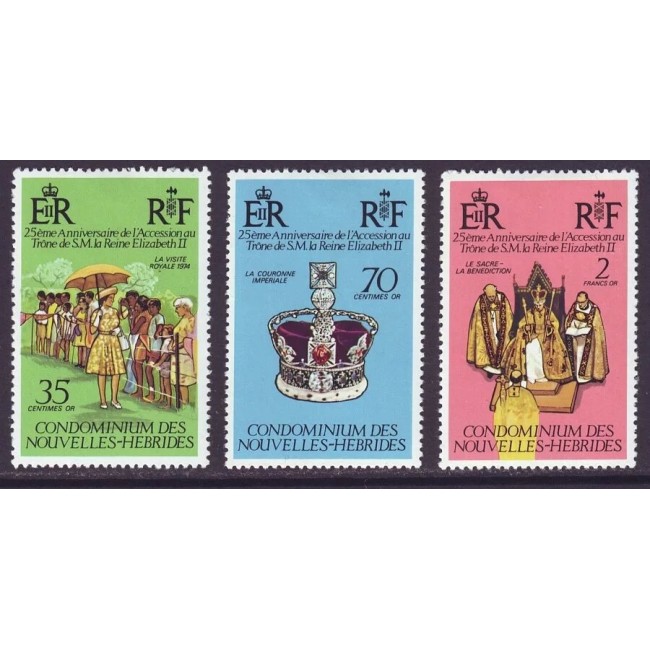 New Hebrides Fr 1977 - Silver jubilee, serie neuzata
