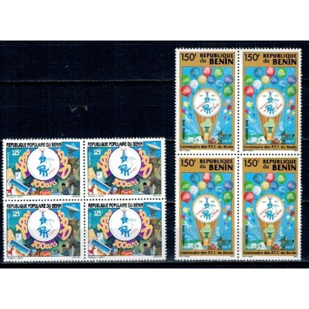 Benin 1990 - Centenarul postei, serie bloc de 4 neuzata