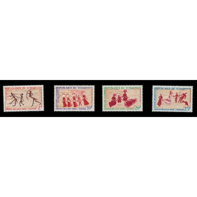 Tchad 1968 - Picturi rupestre, arta, serie neuzata Tchad 1968 - Picturi rupestre, arta, serie neuzata