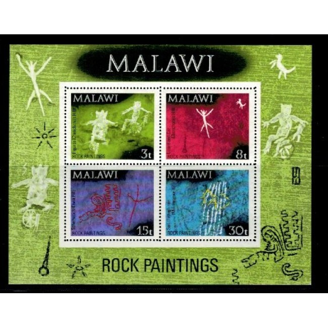Malawi 1972 - Picturi rupestre, bloc neuzat Malawi 1972 - Picturi rupestre, bloc neuzat