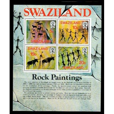 Swaziland 1977 - Picturi rupestre, bloc neuzat Swaziland 1977 - Picturi rupestre, bloc neuzat