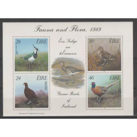 Irlanda 1989 - Pasari, fauna, bloc neuzat