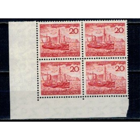 Bundes 1952 - Helgoland, bloc de 4 neuzat Bundes 1952 - Helgoland, bloc de 4 neuzat
