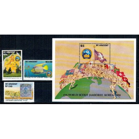 St. Vincent 1991 - Cercetasi, serie+colita neuzata St. Vincent 1991 - Cercetasi, serie+colita neuzata