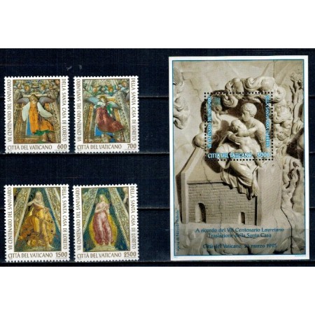 Vatican 1995 - Casa Sancta San Loreto, arta, serie+colita neuzat