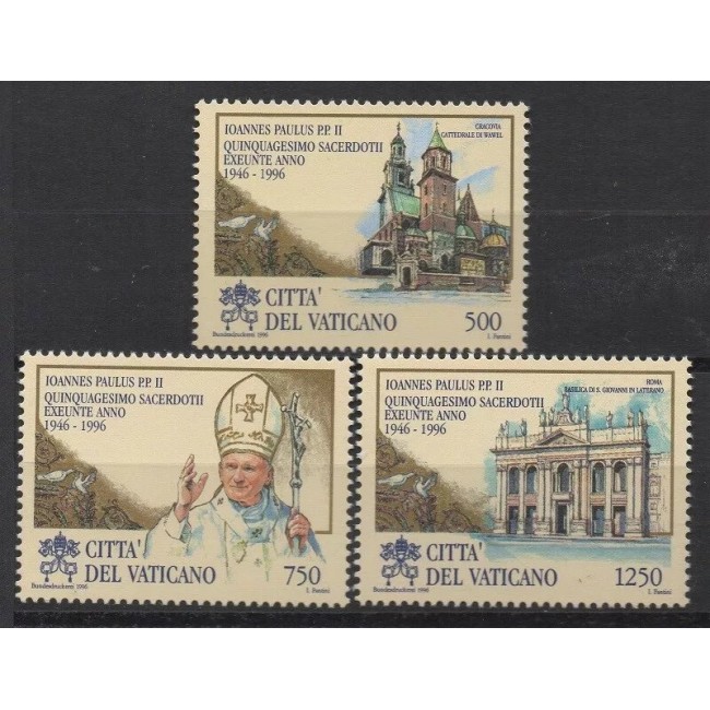Vatican 1996 - Papa Ioan Paul II, serie neuzata