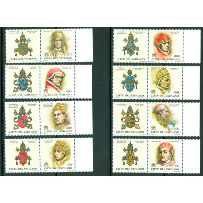 Vatican 1998 - Anul Sfant, Papi, serie neuzata cu viniete Vatican 1998 - Anul Sfant, Papi, serie neuzata cu viniete