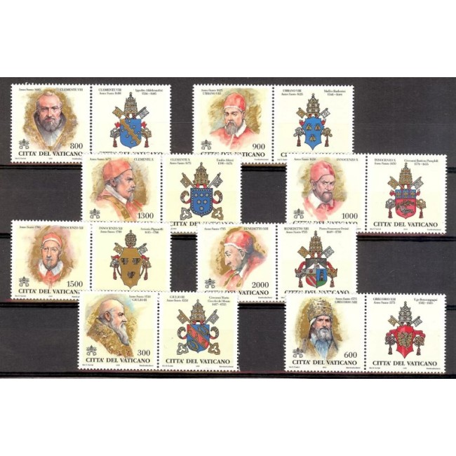 Vatican 1999 - Anul Sfant, Papi, serie neuzata cu viniete Vatican 1999 - Anul Sfant, Papi, serie neuzata cu viniete