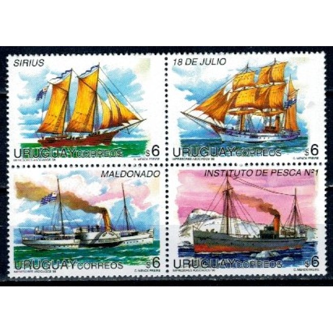 Uruguay 1998 - Vapoare, nave, serie neuzata Uruguay 1998 - Vapoare, nave, serie neuzata