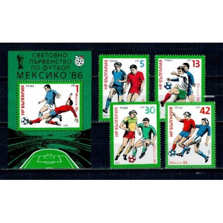 Bulgaria 1985 - Campionatul Mondial de Fotbal, serie+colita neuz Bulgaria 1985 - Campionatul Mondial de Fotbal, serie+colita neuz