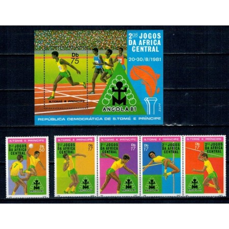 Sao Tome 1981 - Sport, serie+colita neuzata