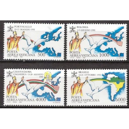Vatican 1992 - Vizitele Papei Ioan Paul II, serie neuzata