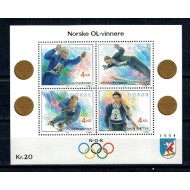Norvegia 1992 - Jocurile Olimpice de iarna, medaliati, bloc neuz