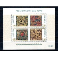 Norvegia 1993 - Ziua marcii postale, sculptura in lemn, bloc neu