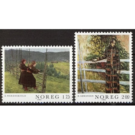 Norvegia 1982 - Picturi, arta, serie neuzata