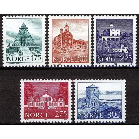 Norvegia 1982 - Cladiri, arhitectura, uzuale, serie neuzata