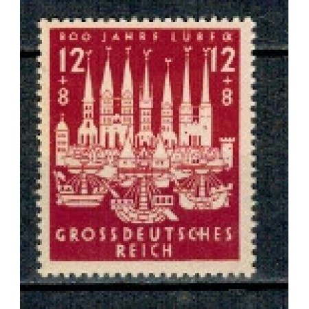 Deutsches Reich 1943 - Orasul Lubeck, neuzat Deutsches Reich 1943 - Orasul Lubeck, neuzat