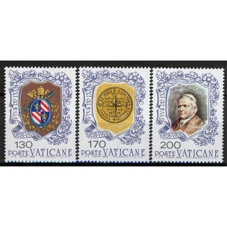 Vatican 1978 - Papa Pius IX, serie neuzata Vatican 1978 - Papa Pius IX, serie neuzata