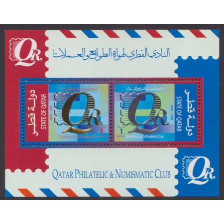 Qatar 2005 - Club filatelic-numismatic, bloc neuzat Qatar 2005 - Club filatelic-numismatic, bloc neuzat