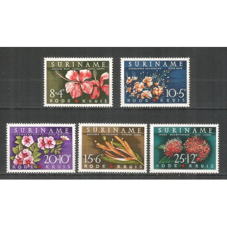 Suriname 1962 - Flori, Crucea Rosie, serie neuzata Suriname 1962 - Flori, Crucea Rosie, serie neuzata