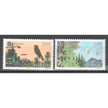Norvegia 1986 - Protectia naturii, fauna, Europa, serie neuzata