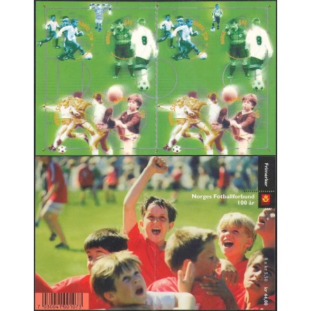 Norvegia 2002 - Fotbal, Federatia Norvegiana, bloc timbre autoco Norvegia 2002 - Fotbal, Federatia Norvegiana, bloc timbre autoco