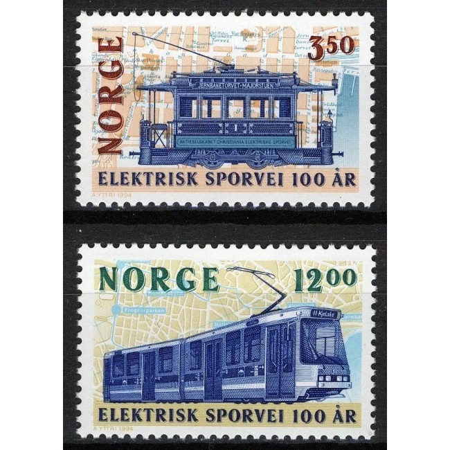 Norvegia 1994 - Tramvaie, serie neuzata Norvegia 1994 - Tramvaie, serie neuzata