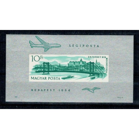 Ungaria 1964 - Podul Elisabeta, colita nedantelata neuzata Ungaria 1964 - Podul Elisabeta, colita nedantelata neuzata