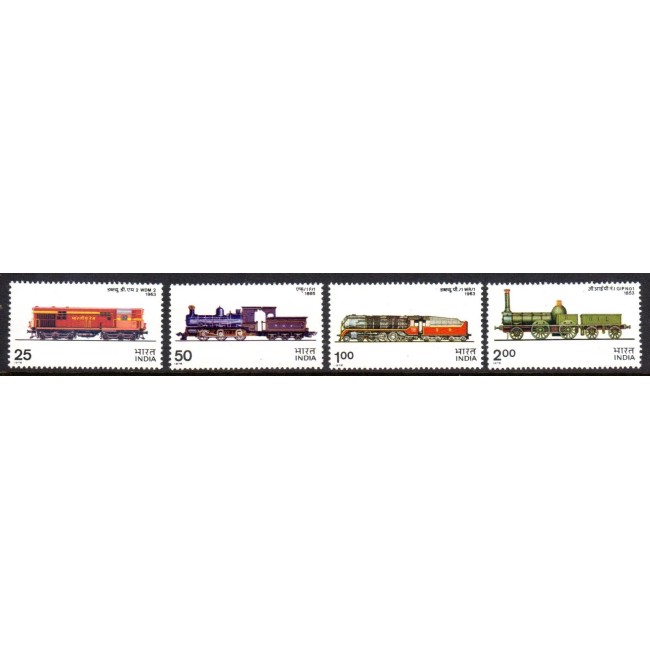 India 1976 - Locomotive, trenuri, serie neuzata
