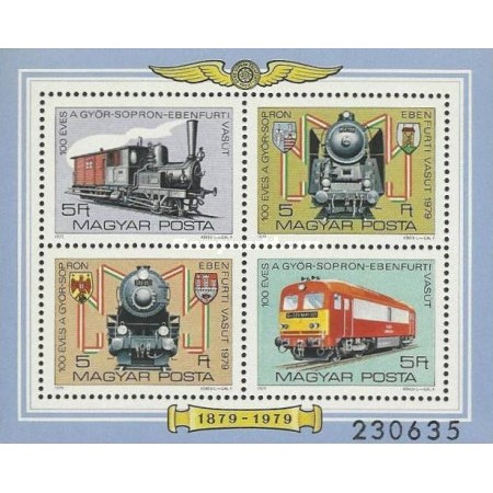 Ungaria 1979 - Locomotive, bloc neuzat Ungaria 1979 - Locomotive, bloc neuzat