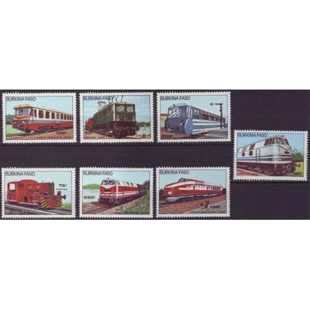Burkina Faso 1985 - Locomotive, serie neuzata Burkina Faso 1985 - Locomotive, serie neuzata