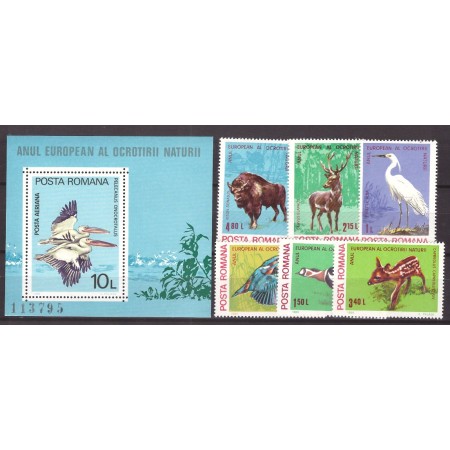 1980 - Ocrotirea naturii, fauna, serie si colita neuzata