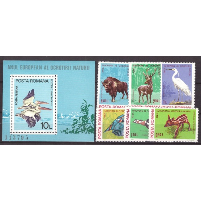 1980 - Ocrotirea naturii, fauna, serie si colita neuzata