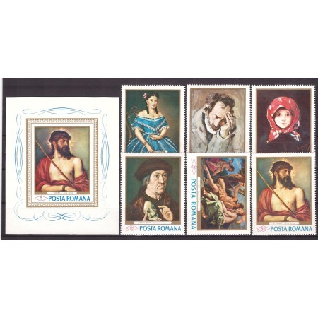 1968 - Reproduceri de arta I, serie+colita neuzata