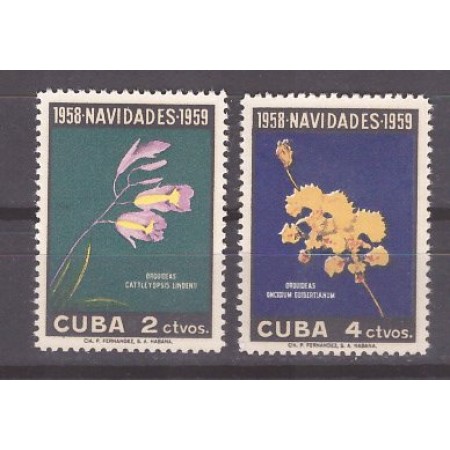 Cuba 1959 - Craciun, flori, serie neuzata Cuba 1959 - Craciun, flori, serie neuzata