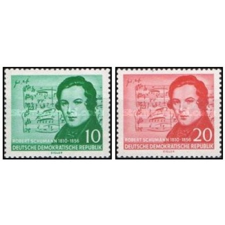 DDR 1956 - Schumann, Mi541-542, serie neuzata DDR 1956 - Schumann, Mi541-542, serie neuzata
