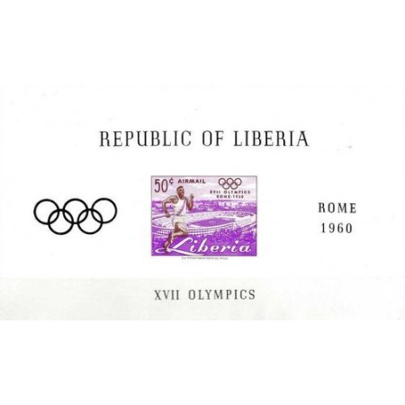 LIBERIA 1960 - Jocurile Olimpice Roma, colita neuzata LIBERIA 1960 - Jocurile Olimpice Roma, colita neuzata