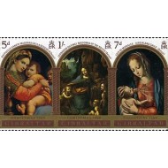 Gibraltar 1969 - Craciun-picturi, triptic neuzat