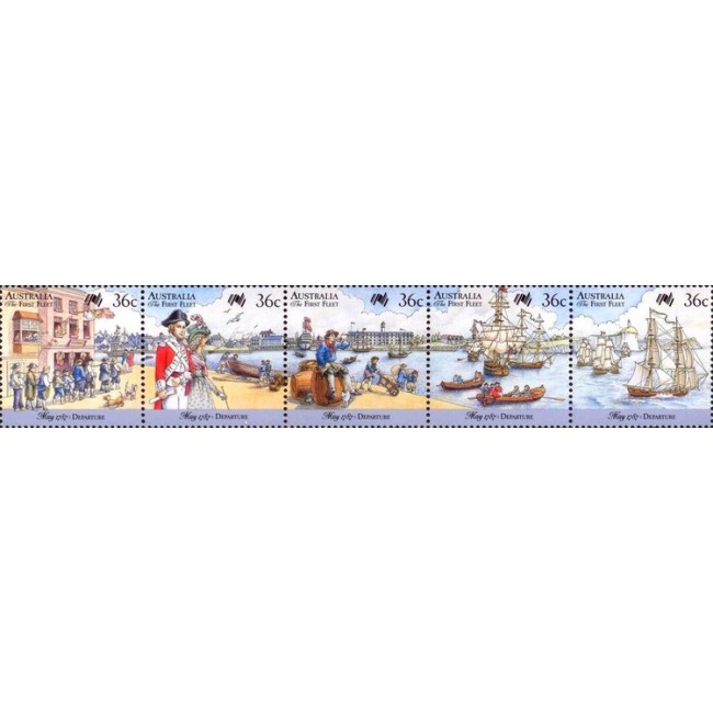 Australia 1987 - First fleet departure, serie neuzata Australia 1987 - First fleet departure, serie neuzata