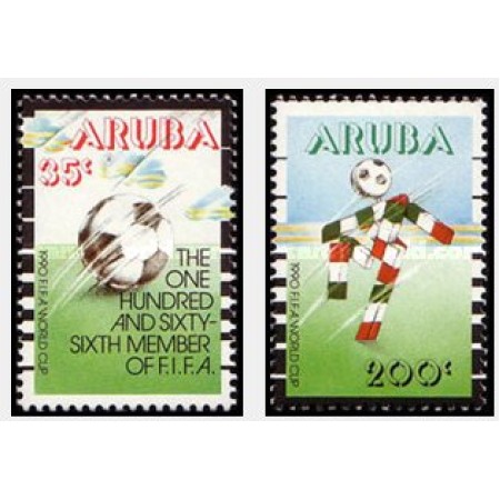 Aruba 1990 - Campionatul Mondial Fotbal, serie neuzata Aruba 1990 - Campionatul Mondial Fotbal, serie neuzata