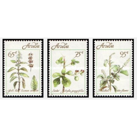Aruba 1991 - Plante medicinale, flori, serie neuzata Aruba 1991 - Plante medicinale, flori, serie neuzata