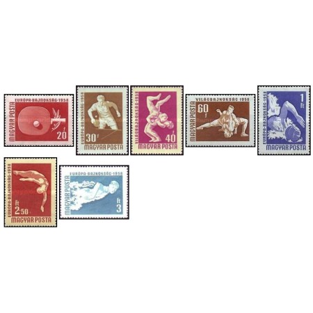 Ungaria 1958 - Sport, Campionate Europene, serie neuzata