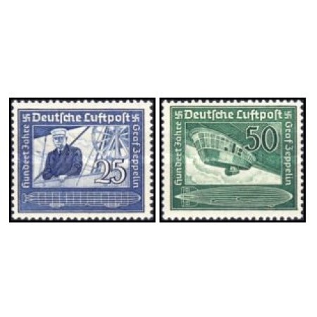 Deutsches Reich 1938 - Graf von Zeppelin serie nestampilata cu sarniere