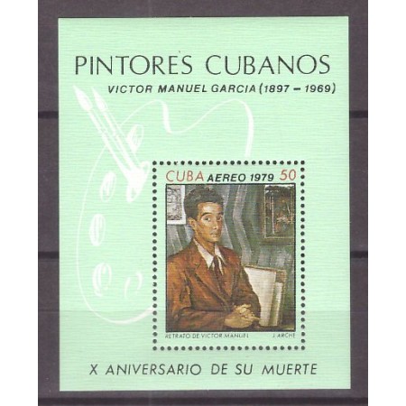 Cuba 1979 - Pictura, pictori cubanezi, colita neuzata Cuba 1979 - Pictura, pictori cubanezi, colita neuzata