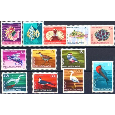 Cocos (Keeling) Islands 1969 - Pasari si fauna marina, serie neu