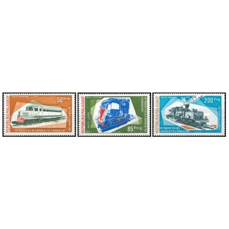 Madagascar 1974 - Locomotive, cai ferate, serie neuzata Madagascar 1974 - Locomotive, cai ferate, serie neuzata