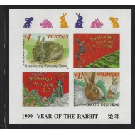 Filipine 1999 - Anul iepurelui, bloc ndt neuzat
